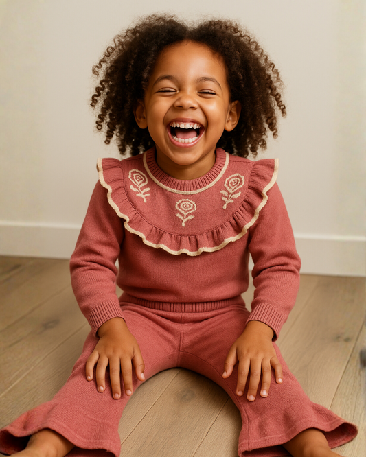 Meisjes Set met Rozen & Ruches