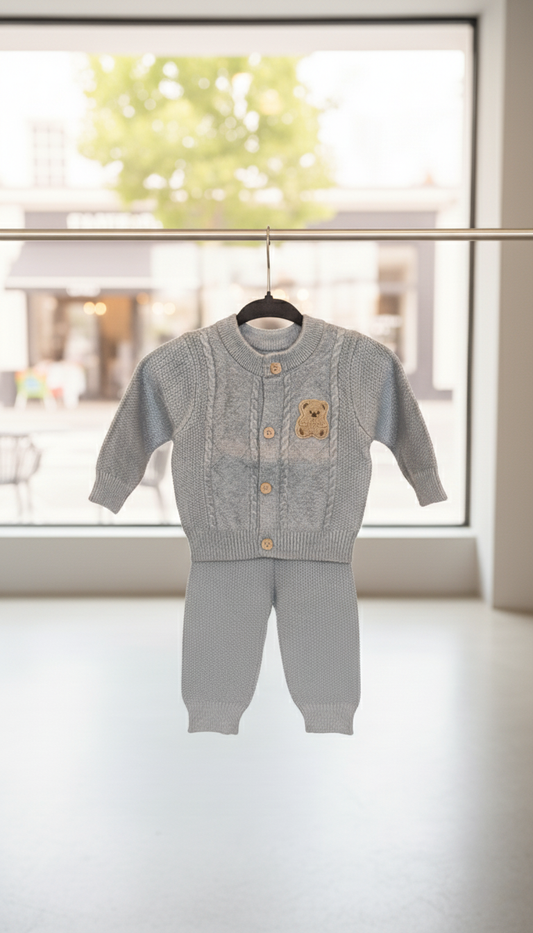 2-delig Gebreid Babyset Beer