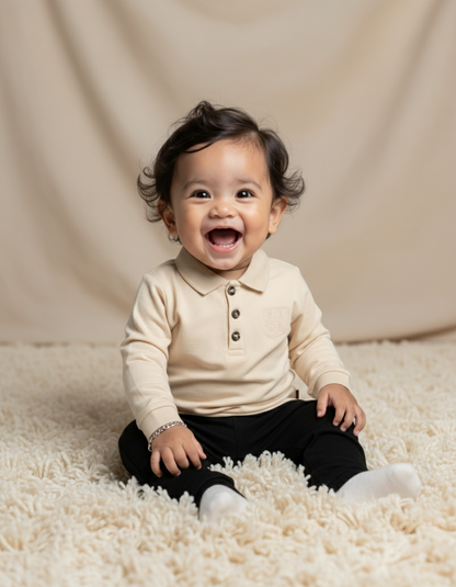 Baby Piqué Polo met Lange Mouw Frogs & Dogs