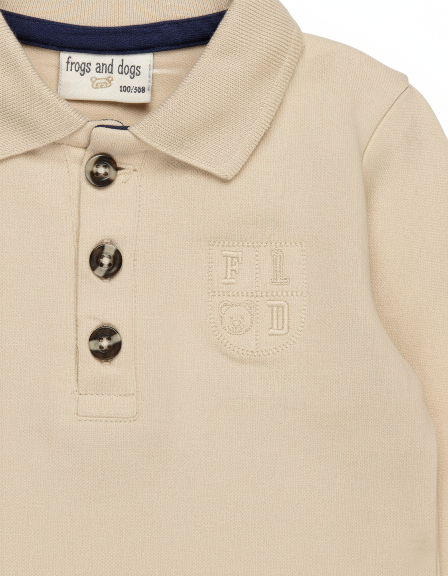 Baby Piqué Polo met Lange Mouw Frogs & Dogs
