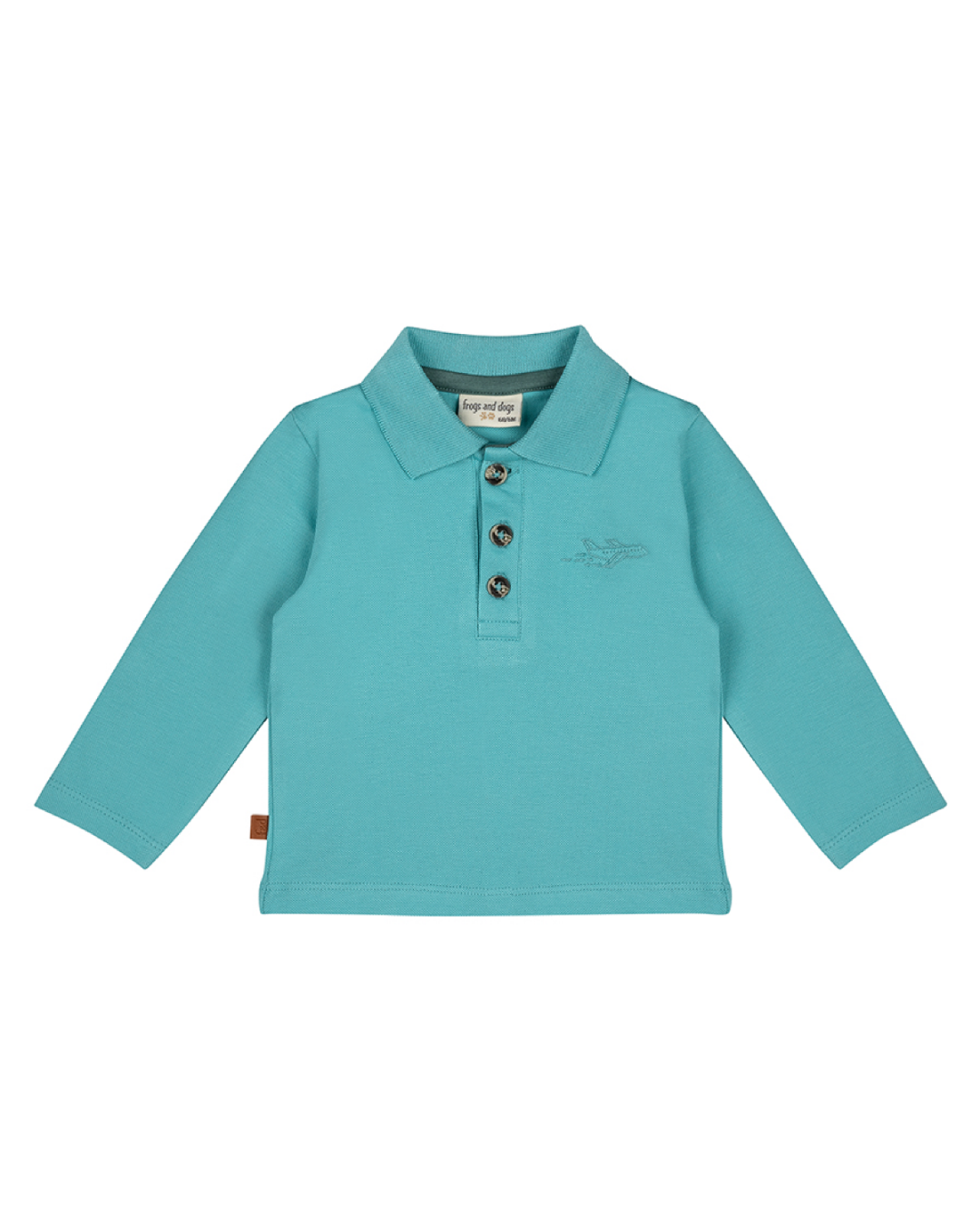 Turquoise Baby Piqué Polo met Lange Mouw Frogs & Dogs