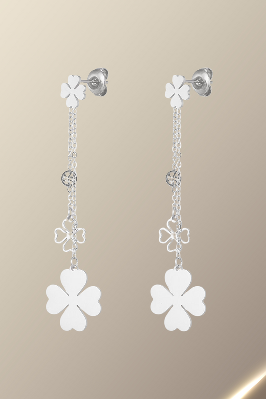 Zilveren Oorbellen met Klavertjes