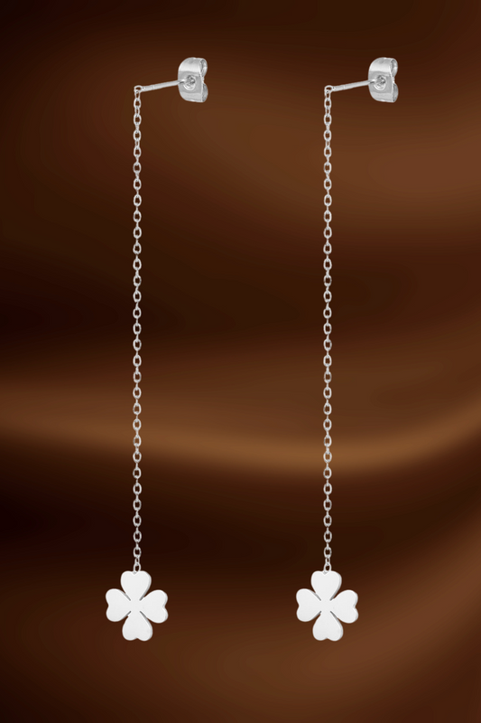 Lange Klaveroorhangers Zilver