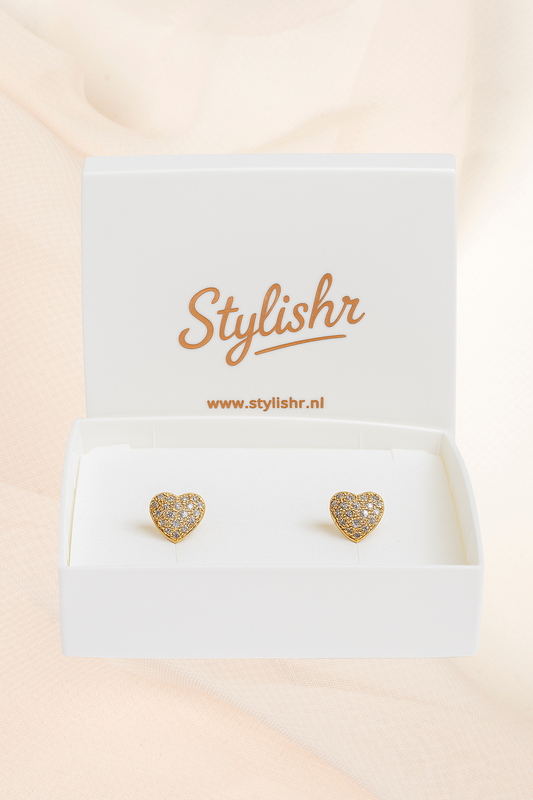 Gold Plated Hart Oorbellen