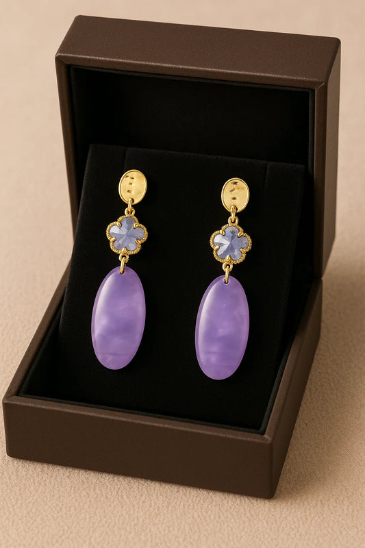 Paars Clover Hangoorbel