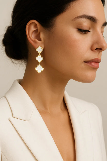 Clover Oorbellen met Shell