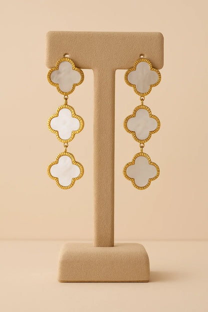 Clover Oorbellen met Shell