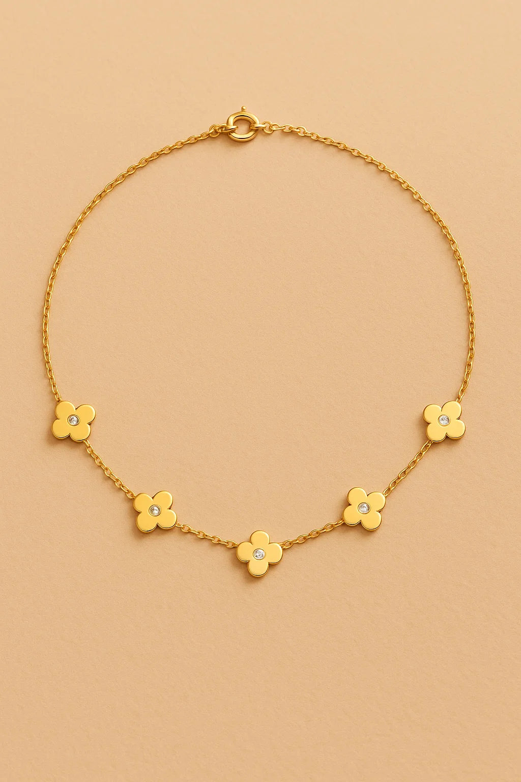 Clover Ketting Met Tsjechisch Kristal