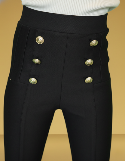 Broek High Waist Gouden Knopen