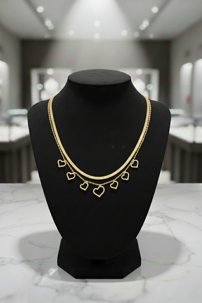 Chunky Heart Ketting Goud