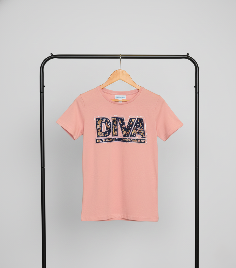 T-shirt Roze Diva