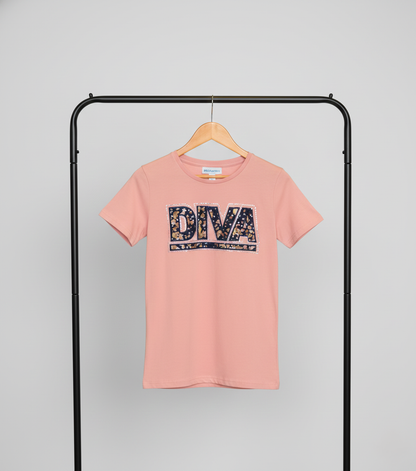 T-shirt Roze Diva