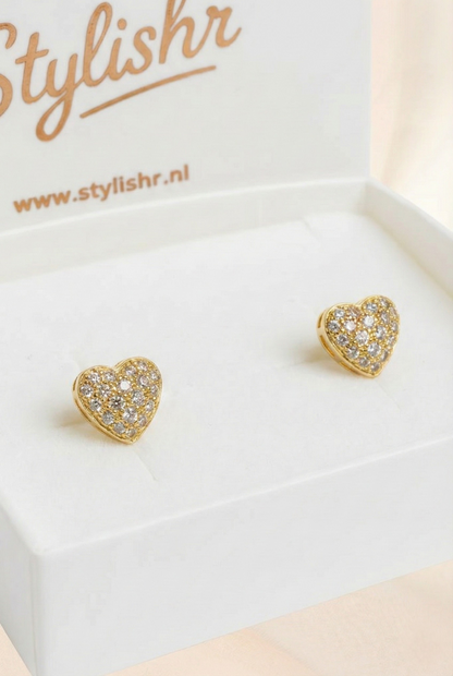 Gold Plated Hart Oorbellen