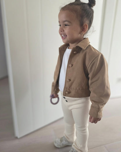 Baby Rib Legging Creme/Lila Frogs & Dogs