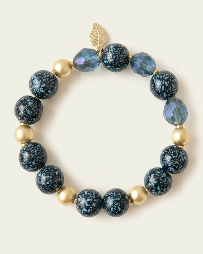 Blauw-Gouden Kralenarmband