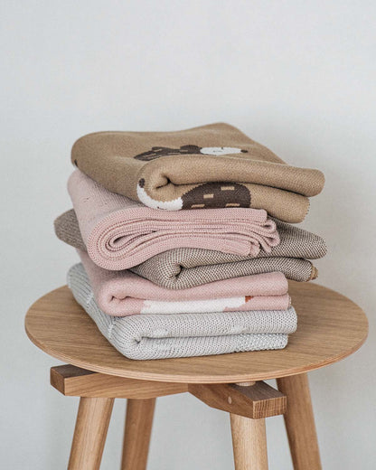 Knitted Baby Blanket Hedgehogs – 80x100 cm