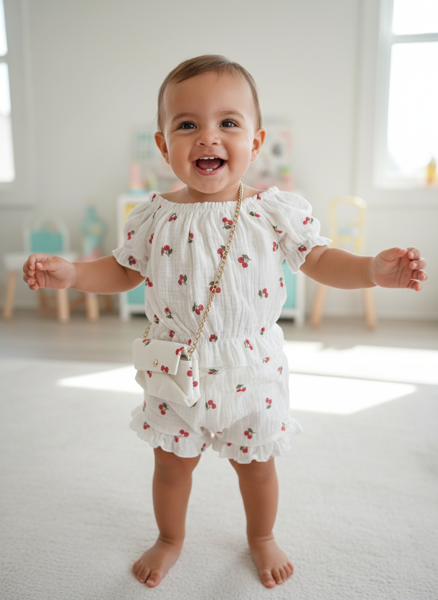 Meisjes Zomerset – Kersenprint Top en Short