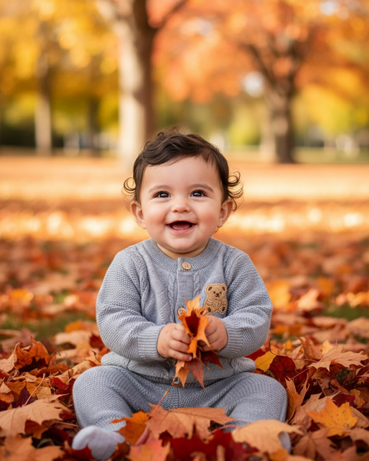 2-delig Gebreid Babyset Beer